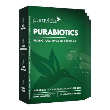 Imagem de Kit 6 Purabiotics 30 Cáps 18 Bilhões Probióticos Puravida-Unissex