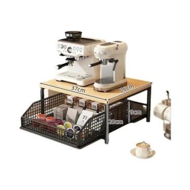 Imagem de Suporte Moderno E Robusto Para Micro-ondas De Cozinha Em Madeira Sólid