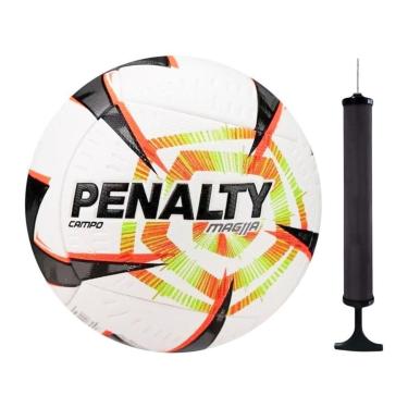 Imagem de Kit Bola Campo Penalty MAG11A R2 XXVI + Bomba de Ar - Branco e Verde Único-Unissex