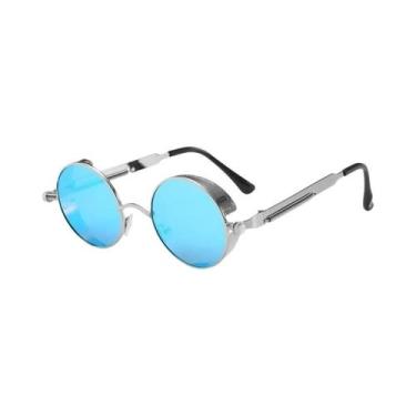 Imagem de Óculos De Sol Retro Redondos Steampunk Para Homens UV400 Óculos De Sol