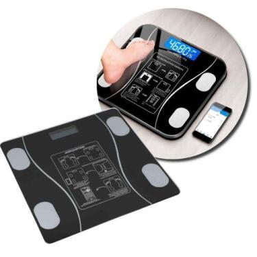 Imagem de Balança Digital Corporal Utimix Bioimpedância Aplicativo Bluetooth par