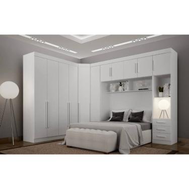 Imagem de Dormitório Modulado Casal Orion 100% MDF Branco - Leifer