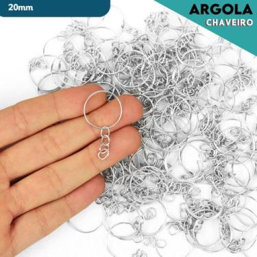 Imagem de Argola Para Chaveiro Com Corrente - Tamanhos: 20mm / 24mm - Pacote Com