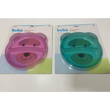 Imagem de Prato ursinho buba rosa/azul 1 peça - Encantos Baby 
