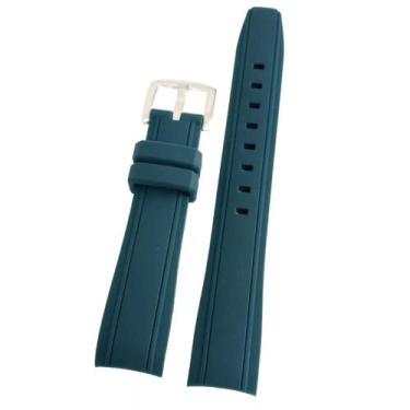 Imagem de Pulseira Relógio Silicone 20mm, Encaixe Curvo.LC28 - Marcofox, Verde, 
