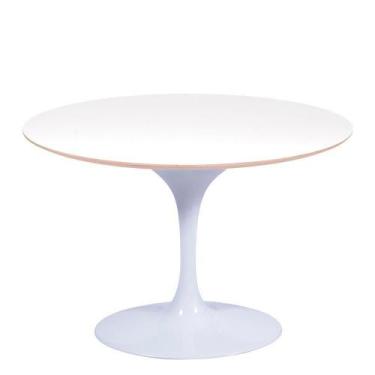 Imagem de Mesa Saarinen Oval Fórmica Branca 198x122cm - Base Branca - MGSAARINEN