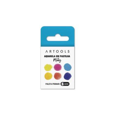 Imagem de Aquarela Pastilha Matiz Artools c/ 6 Tons Cores Primaria