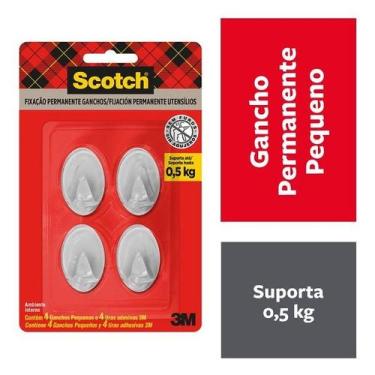 Imagem de Gancho SCOTCH Transparente Pequeno 4 Unidades - 3M
