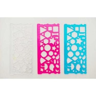 Imagem de REGUA PLASTICA GEOMETRICA BRW 20CM - kit com 3 Réguas