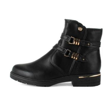 Imagem de Bota Pink Cats Juvenil Cano Curto com Fivelas REF:V6071, Preto, 28