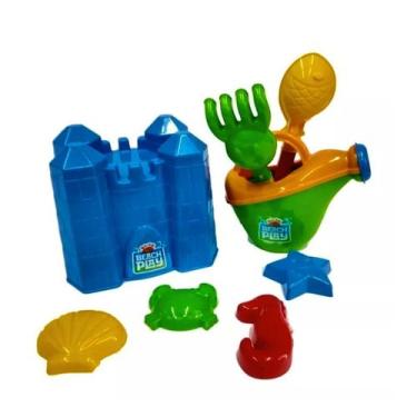 Imagem de Kit Castelo De Praia Azul Com Regador Beach Play Usual 431 - Usual Pla