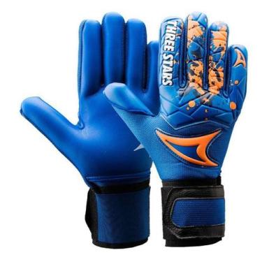 Imagem de Luva de goleiro profissional three stars kick royal, P
