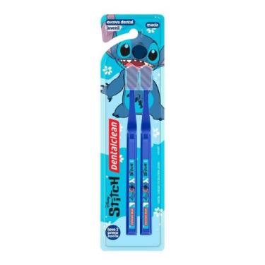 Imagem de Escova Dental Juvenil Stitch Leve 2 Macia Dentalclean Azul