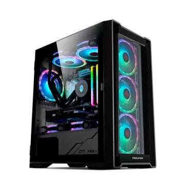 Imagem de Gabinete Gamer Round5 Astra Mid Tower M-ATX Sem Fan Vidro Preto