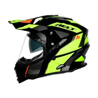 Imagem de Capacete Helt Cross Vision Glass Dusty Verde Com Óculos Interno, 58