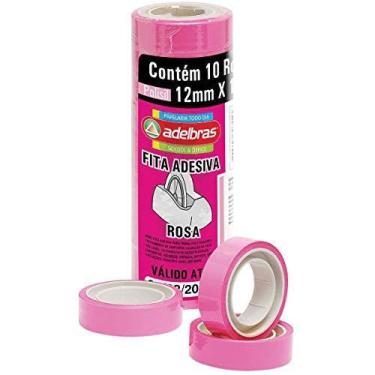Imagem de Fita Adesiva Polisil 12Mmx10M.Rosa - ADELBRAS