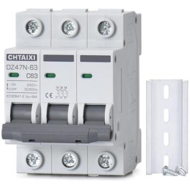 Imagem de Disjuntor Miniatura CHTAIXI DZ47N-63 63A 240V 3P