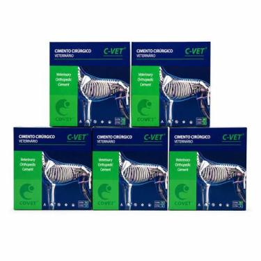 Imagem de Kit 5 Cimentos Pet Ortopédico Veterinário C-Vet PMMA Cimtech Conteúdo 