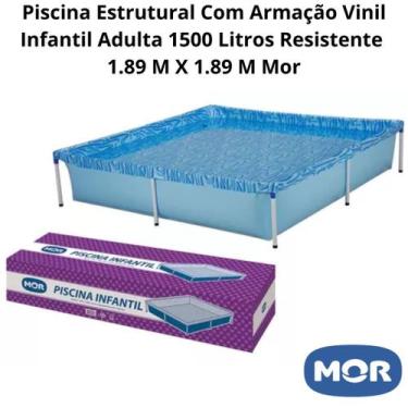 Imagem de Piscina Estrutural Com Armação Vinil Infantil Adulta 1500 Litros Resis