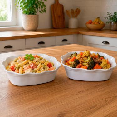 Imagem de Tigela Bowl Saladeira Quadrada Tigela Melamina 1L Kit 12 Peças em Melamina Resistente para Servir Saladas e Frutas