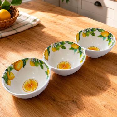 Imagem de Petisqueira Siciliana C-3 Bowls Bandeja Redonda em Melamina 1,2L para Servir Petiscos e Aperitivos Branco