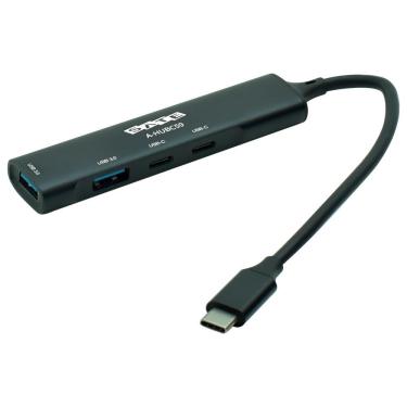 Imagem de Hub USB-C 3.1 Satellite A-HUBC59 com 4 Portas 2 USB 3.0 e 2 USB-C Fêmea Preto