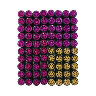 Imagem de Pneus De Borracha De 11mm Com Aros Para Modelos De Carros Em Escala 1/