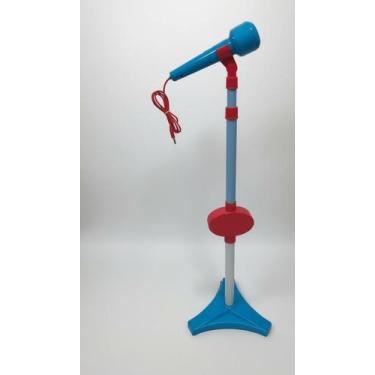 Imagem de Microfone Infantil com Pedestal e MP3 Player Azul - Congratulations St