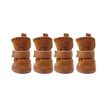 Imagem de Botas De Neve Para Pets Em Plush Espesso, Antiderrapantes, Quentes, De