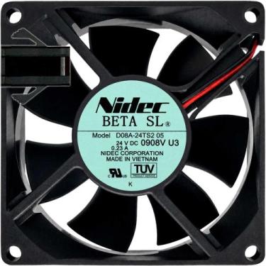 Imagem de Cooler D08A-24TS2 24V 5.52W 0.23A 2 Fios 2 Pinos 80X80X25 G1 - Nidec