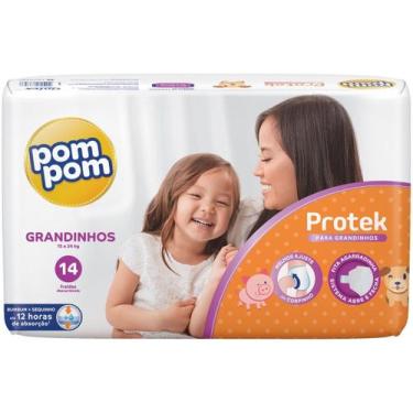 Imagem de Fralda infantil pom pom jumbo grandinhos c/14 fraldas, Grandinhos, 14