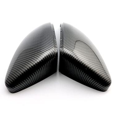 Imagem de VOCR Par de fibra de carbono real 3K com espelho lateral de plástico ABS substituição direta para BMW X, Golf 5 7, Benz W464 (aparência de fibra de carbono, para V Golf MK7 Touran 2013-2020 2016)