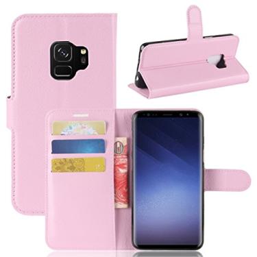 Imagem de Capa ultrafina para Galaxy S9 Litchi Texture Horizontal Flip Leather Case com suporte e carteira e compartimentos para cartões (preto) Capa traseira para telefone (cor rosa)
