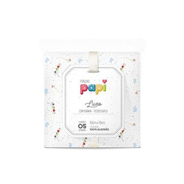 Imagem de Papi Textil Fralda Papi Luxo C/ Bainha Estampada 70Cm X 67Cm Contem 05 Unidades