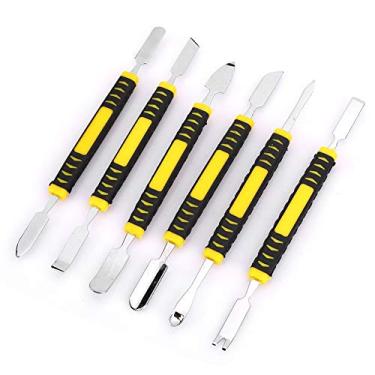 Imagem de Ferramenta de abertura de tela de aço 6 em 1, ponta plana para celular, ferramenta de substituição de tela, kit de reparo para celular.