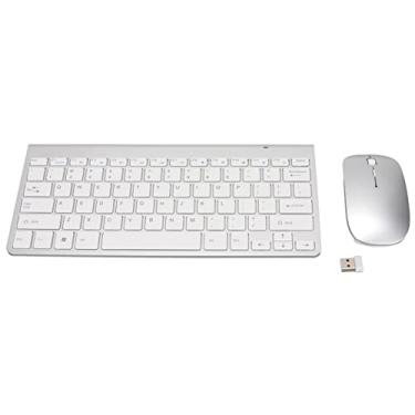 Imagem de Combinação de teclado e mouse, conjunto de mouse de teclado silencioso sem fio DPI ajustável com receptor USB, conjunto de teclado e mouse ergonômico para escritório, jogo