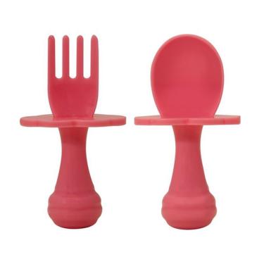 Imagem de Kit Talheres para Bebês com Escudo Buba Rosa