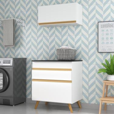 Imagem de Conjunto Lavanderia Multiuso Armário e Balcão Multimóveis MP5016 Branco