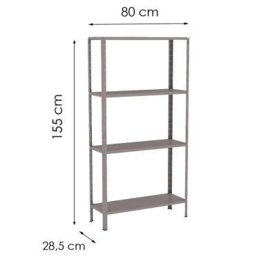 Imagem de Estante Aço 4 Prateleiras Eaf006 Cinza