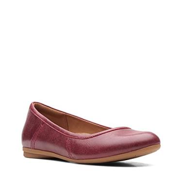 Imagem de Ballet simplu Canebay Clarks pentru femei, piele de vin, 9