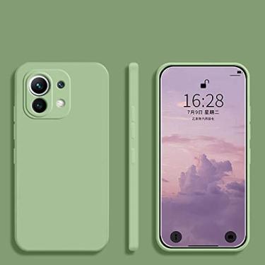 Imagem de para Mi 11 Mi11 Lite Ultra Pro Capa de telefone de silicone líquido quadrado para Xiaomi Mi 11 Ultra Mi11 Mi 11 Lite Mi 11t 11 T Mi11t Pro, Matcha Green, para mi 11