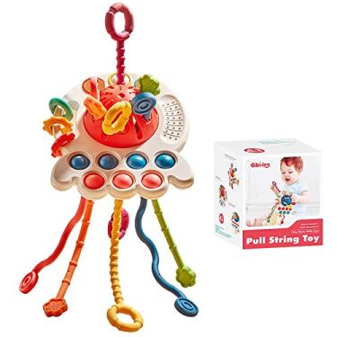 Imagem de Brinquedos OVNIs - Brinquedo aticorda puxar silicone macio e seguro,Brinquedo Silicone UFO Brinquedos Educativos Iniciais Aprendizagem Habilidades