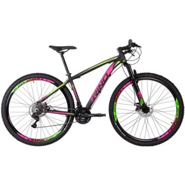 Imagem de Bicicleta Aro 29 Rino Everest Color 24v Cambios Shimano - Freio Hidraulico (Verde/Rosa, 17)