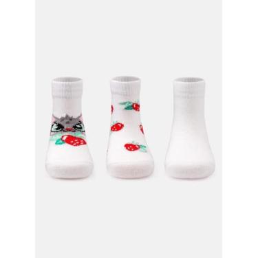 Imagem de Kit Meia Bebê Menina E Menino 3 Pares Algodão Puket