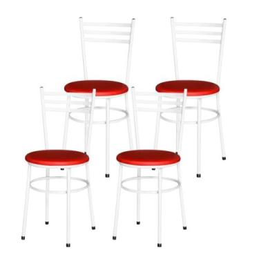 Imagem de Jogo 4 Cadeiras Para Cozinha Epoxi Branca - Lamar Design