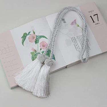 Imagem de 1 peça prendedores de cortina com 2 borlas de cabeça clipes de cortina corda amarração costas retenções acessórios para casa decorativos, branco, 4 peças