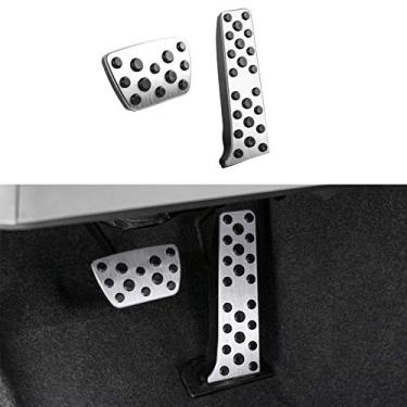 Imagem de CKE pastilhas antiderrapantes para pedal de desempenho de alumínio freio e acelerador para pedais sem perfuração para Camry 2018-2020, RAV4/Avalon 2019-2020 - Prata