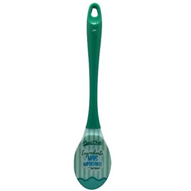 Imagem de Colher de Servir Em Silicone Decorada Com Cabo em Acrilico (Verde)