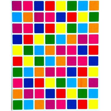 Imagem de Etiquetas de codificação de cor quadrada 1,27 cm por 1,27 cm - Adesivos de cores sortidas 8 cores - azul, azul escuro, vermelho, roxo, verde, laranja, rosa e amarelo - Pacote com várias cores clássicas semi brilhantes 1200 pacote