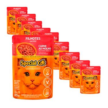 Imagem de Kit 20 Rações Special Cat Sachê Gatos Filhotes Carne - 85g